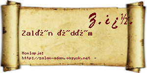 Zalán Ádám névjegykártya