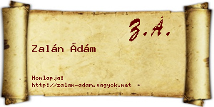 Zalán Ádám névjegykártya